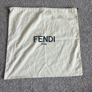 Huge Fendi Cream Dust Bag with Black Logo